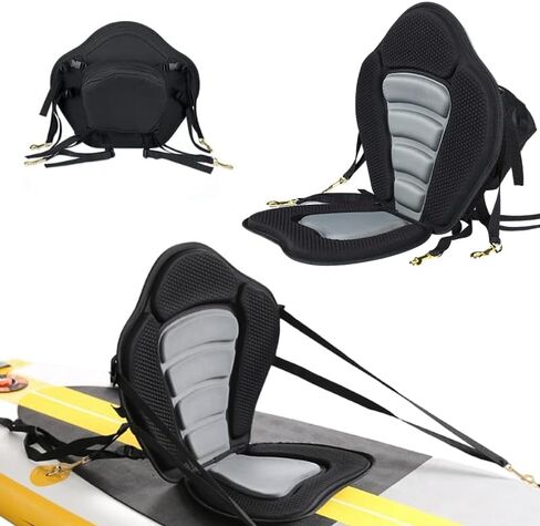 OSLEN Kayak Seat Canoe Seats Adjustable Kayak Backrest Replacement Seat with Detachable Storage Bag Universal Paddle Board Seat for Kayaking Canoeing Rafting Fishing (Grey)… in Saudi Arabia
