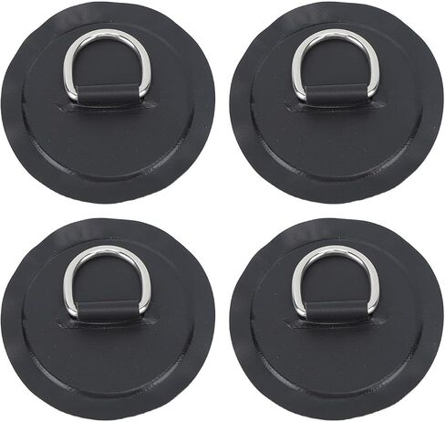 4PCS D Ring Patch, PVC Round Shape Strong Stainless Steel D Ring Pad for Boat Raft Paddle Board, Inflatable Boats, Paddle Boards, Rubber Dinghies in Kuwait