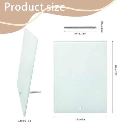 10 عبوات من إطار الصورة الزجاجي التسامي السائبة الفارغة من الزجاج المقسى إطار الصورة نقل الحرارة مع حامل العرض DIY بها بنفسك هدية شخصية 6 × 8 بوصة in Kuwait