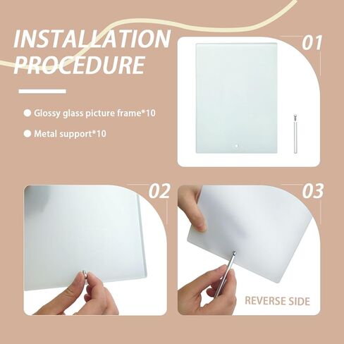 10 عبوات من إطار الصورة الزجاجي التسامي السائبة الفارغة من الزجاج المقسى إطار الصورة نقل الحرارة مع حامل العرض DIY بها بنفسك هدية شخصية 6 × 8 بوصة in Kuwait