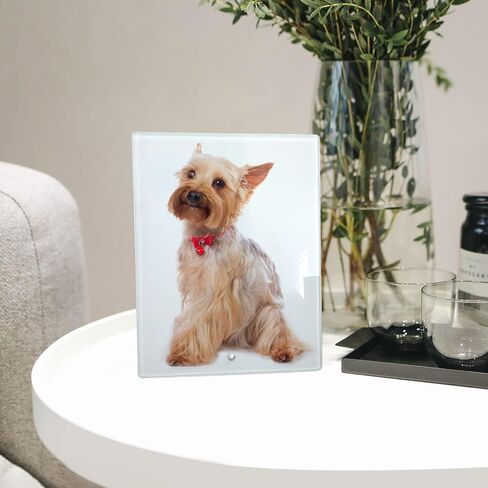 10 عبوات من إطار الصورة الزجاجي التسامي السائبة الفارغة من الزجاج المقسى إطار الصورة نقل الحرارة مع حامل العرض DIY بها بنفسك هدية شخصية 6 × 8 بوصة in Kuwait