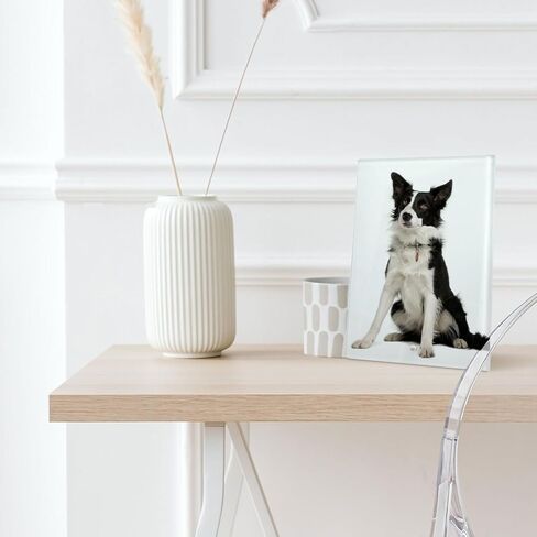 10 عبوات من إطار الصورة الزجاجي التسامي السائبة الفارغة من الزجاج المقسى إطار الصورة نقل الحرارة مع حامل العرض DIY بها بنفسك هدية شخصية 6 × 8 بوصة in Kuwait