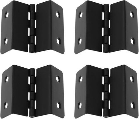 Maxmoral 4PCS Swing Adjustable Offset Door Hinges Metal Hardware Black Cabinet Wardrobe Bedside Cabinet Door Hinges Iron with Installation Screws M Shaped 4 Hole for Windows Furniture Wooden Boxes in Saudi Arabia