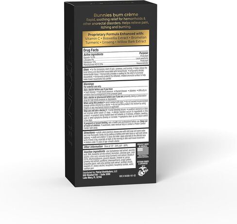 Bunnies Bum CRÈME Rapid Relief Hemorrhoid Treatment Cream, 2 oz, Maximum Strength for Fast Acting for Pain, Burning, Itching, Swelling & Discomfort. in Saudi Arabia