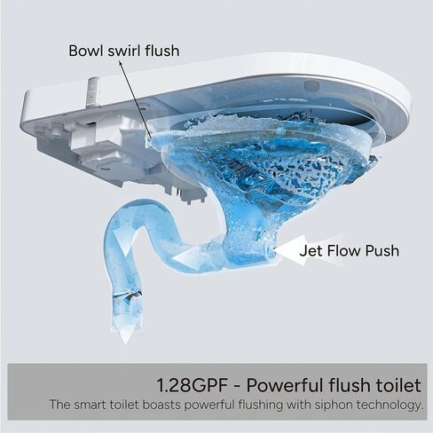 Casta Diva Smart Toilet with Wider Heated Seat, Warm Water Bidet, Foot Sensor Auto Flushing, 1.28GPF Modern White Japanese Toilets for Bathrooms (CD-K020) in Saudi Arabia