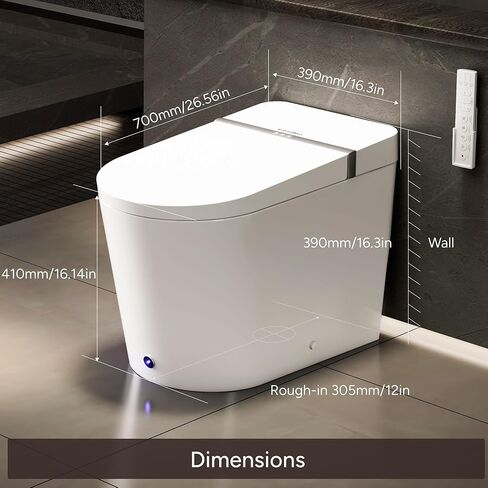 Casta Diva Smart Toilet with Wider Heated Seat, Warm Water Bidet, Foot Sensor Auto Flushing, 1.28GPF Modern White Japanese Toilets for Bathrooms (CD-K020) in Saudi Arabia