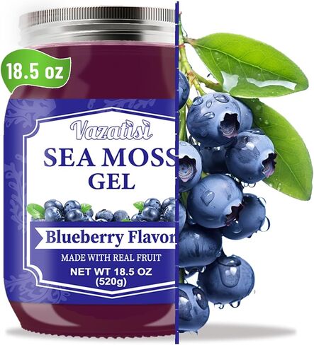 جل طحالب البحر 18.5 أونصة، نكهة الأناناس النباتية الخام العضوية لبشرة الشعر ودعم الغدة الدرقية والمناعة، جل طحالب البحر الأيرلندية المصنوعة يدويًا، طعام فائق غني بـ 102 فيتامين ومعادن in Kuwait