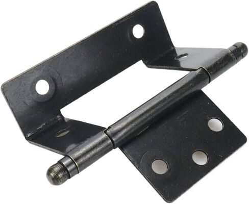 Wealrit 4 Pcs 2.8 Inch Non-Mortise Wrap Hinges Bronze Vintage Full Inset Partial Wrap Long Axis Hinges with Mounting Screws(0.7 Inch Width) in Kuwait
