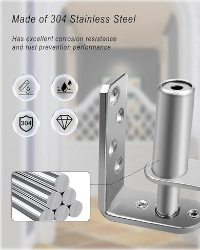 Swinging Door Hinge, 180 Degree Rotation Door Hinges for Cafe Saloon Pub Swinging Doors, 304 Stainless Steel Silvery Self Closing Door Hinges, Indoor Outdoor Use in Saudi Arabia