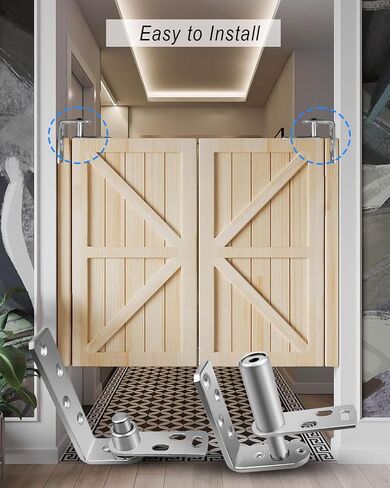 Swinging Door Hinge, 180 Degree Rotation Door Hinges for Cafe Saloon Pub Swinging Doors, 304 Stainless Steel Silvery Self Closing Door Hinges, Indoor Outdoor Use in Saudi Arabia