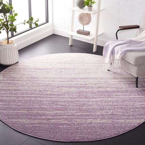 سجادة منطقة SAFAVIEH Adirondack Collection - 4 بوصات مستديرة، كريمي وأرجواني، تصميم متدرج حديث، لا يتساقط ويسهل العناية به، مثالي للمناطق ذات الحركة العالية في غرفة المعيشة وغرفة النوم (ADR113L) in Saudi Arabia