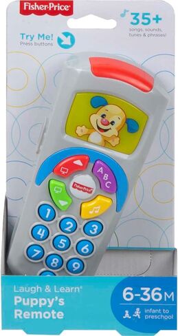 Fisher-Price Laugh & Learn Baby Learning Toy, Puppy's Remote Pretend TV Control with Music and Lights for Ages 6+ Months in Saudi Arabia