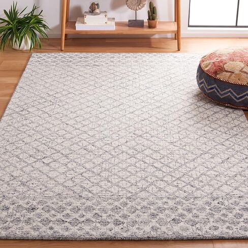 SAFAVIEH Abstract Collection Runner Rug - 2'3" x 6', Blue & Ivory, Handmade Wool, Ideal for High Traffic Areas in Living Room, Bedroom (ABT203A) in Saudi Arabia
