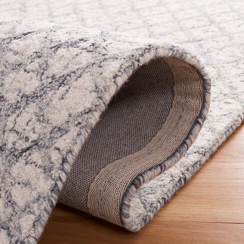 SAFAVIEH Abstract Collection Runner Rug - 2'3" x 6', Blue & Ivory, Handmade Wool, Ideal for High Traffic Areas in Living Room, Bedroom (ABT203A) in Saudi Arabia