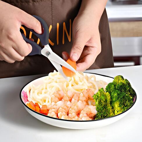 Multi Purpose Ceramic Scissors, Portable Ceramic Shears for Kitchen, Classrom, Craft, Pet Care, Vegetable, Pizza, Safety Food Scissors for Baby Toddler Kids, with Cover (Pink) by Jonbyi in Saudi Arabia