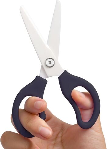 Multi Purpose Ceramic Scissors, Portable Ceramic Shears for Kitchen, Classrom, Craft, Pet Care, Vegetable, Pizza, Safety Food Scissors for Baby Toddler Kids, with Cover (Pink) by Jonbyi in Saudi Arabia