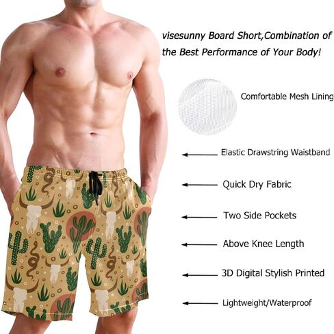 visesunny Stylish Summer Mens Swim Trunks Quick Dry Beachwear Sports Swim Board Shorts Holiday Party Bathing Suits in Saudi Arabia