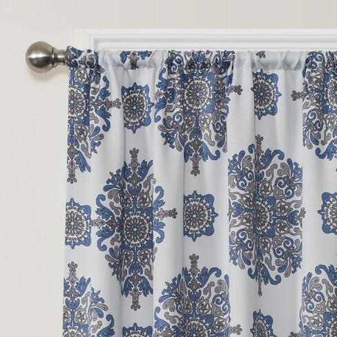 Eclipse 37" x 84" Insulated Darkening Single Panel Rod Pocket Window Treatment Living Room, 37 in x 84 in, Navy in Saudi Arabia