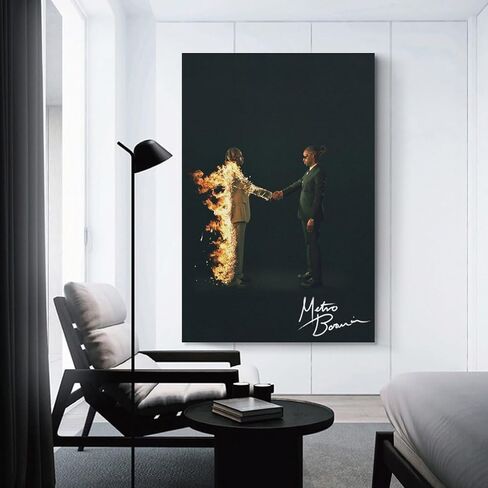 Metro Modern Music Boomin Art Heroes & Villains Album Signature Poster Wall Art Paintings Canvas Wall Decor Home Decor Living Room Decor Aesthetic Prints 12x18inch(30x45cm) Unframe-style in Saudi Arabia