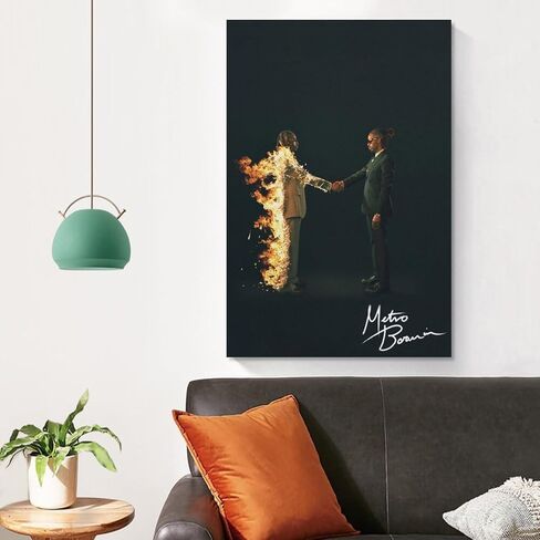 Metro Modern Music Boomin Art Heroes & Villains Album Signature Poster Wall Art Paintings Canvas Wall Decor Home Decor Living Room Decor Aesthetic Prints 12x18inch(30x45cm) Unframe-style in Saudi Arabia