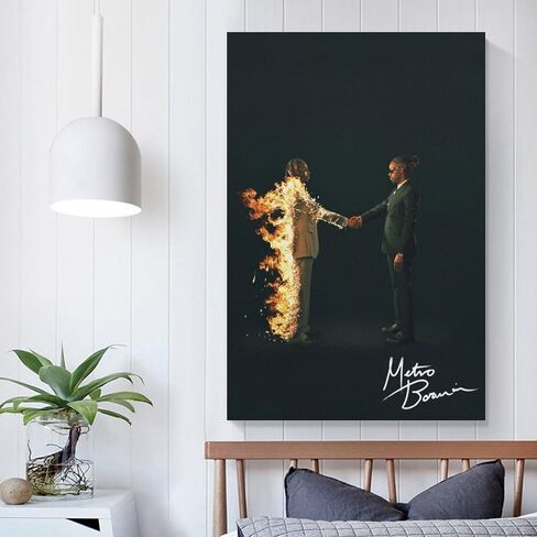 Metro Modern Music Boomin Art Heroes & Villains Album Signature Poster Wall Art Paintings Canvas Wall Decor Home Decor Living Room Decor Aesthetic Prints 12x18inch(30x45cm) Unframe-style in Saudi Arabia
