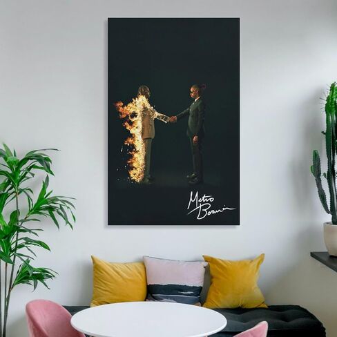 Metro Modern Music Boomin Art Heroes & Villains Album Signature Poster Wall Art Paintings Canvas Wall Decor Home Decor Living Room Decor Aesthetic Prints 12x18inch(30x45cm) Unframe-style in Saudi Arabia