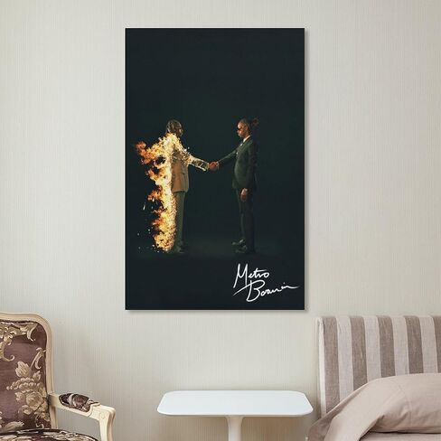 Metro Modern Music Boomin Art Heroes & Villains Album Signature Poster Wall Art Paintings Canvas Wall Decor Home Decor Living Room Decor Aesthetic Prints 12x18inch(30x45cm) Unframe-style in Saudi Arabia