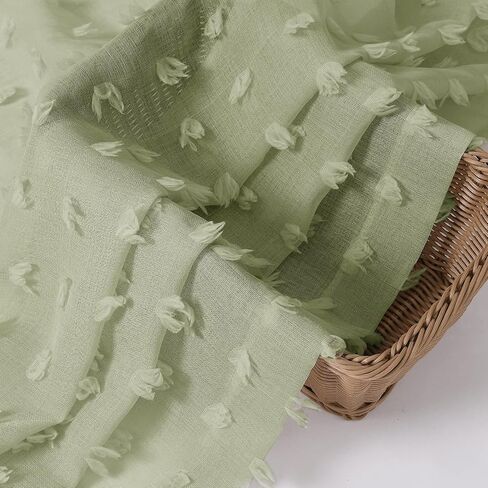 Guken جروميت بوم بوم الستائر الشفافة 84 بوصة طول 2 لوحات لغرفة المعيشة غرفة الطعام ستارة مزخرفة لغرفة النوم ضوء تصفية شبه شفافة الفوال بوهو لوحات ستائر المزرعة، الطبيعة، W38xL84 in Kuwait