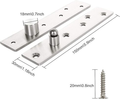 Door Hinge 4 Sets Heavy Duty Hidden Door Hinges, ainless 6 h Offset-Axes 360 Degree Swinging Door Hardware Invisible Rotating Hinge for Bookcase, Shower Door, Cafe Door, Wine Cabinet,Silver in Kuwait