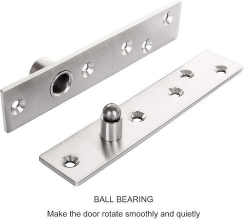 Door Hinge 4 Sets Heavy Duty Hidden Door Hinges, ainless 6 h Offset-Axes 360 Degree Swinging Door Hardware Invisible Rotating Hinge for Bookcase, Shower Door, Cafe Door, Wine Cabinet,Silver in Kuwait