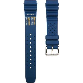 20mm Soft Rubber Watch Band Compatible with Many Citizen Aqualand Promaster Diver Watches (Depth Measurement ND Limit Printed in FEET)