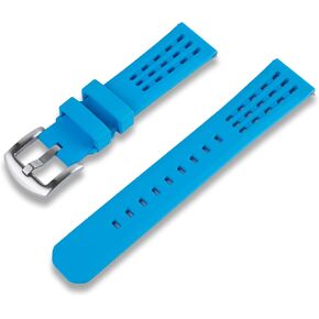 Crafter Blue UX09 Straight End Watch Band Diver FKM Rubber Watch Strap Replacement for All 20mm/22mm Width Lug Watches