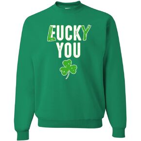 Wild Bobby Go Luck Yourself | Shamrock Design St. Patrick's Day Unisex Crewneck Graphic Sweatshirt