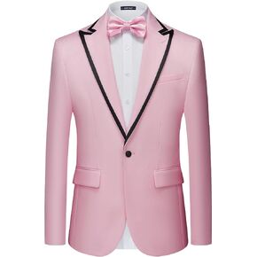 سترة MAGE MALE الرجالية ذات المقاس النحيف، سترة ذات طية صدر السترة للأعمال خفيفة الوزن بزر واحد مع ربطة عنق in Kuwait