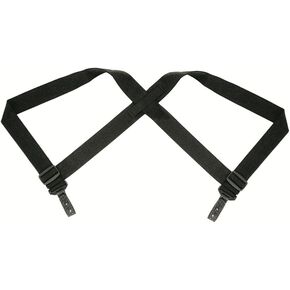 TUFF 2 Attachment Tactical Duty Suspenders (Black Nylon Keepers, 1 1/2 Heavy Duty Elastic)
