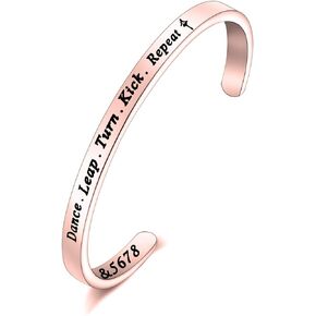 FOTAP Dancer Gift 5678 Dance Bracelet Dance Leap Kick Repeat Cuff Gift for Ballet Dancer, Dance Teacher