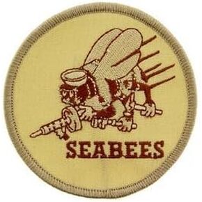 UNITED STATES NAVY SEABEES Patch - Desert/Tan - Veteran Owned Business.