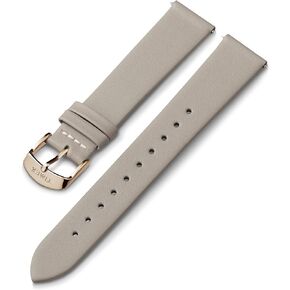Timex 20mm Genuine Leather Strap – Gray with Rose Gold-Tone Buckle