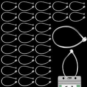 200 Pieces Clear Loop Straps 7.5 inch Transparent Luggage Tag Loop Straps Plastic Name Tag Loop for Luggage Tags Business Card Bag Tags ID Card Holder