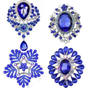 Ezing 3.3 inch Large Rhinestone Glass Big Crystal Pendant Brooch Jewelry for Wedding