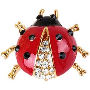 Cute Ladybug Lapel Shawl Brooch Pin for Women Girls Crystal Insect Pin Clip Collar Scarves Sweater Jackets Dress Backpacks Badge Brooches Pins Dainty Jewelry Gifts Holiday