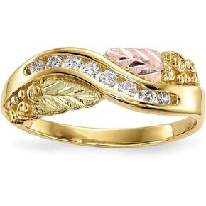 Jewels By Lux 10k Yellow Gold and White Gold Black Hills Gold Diamond Ring