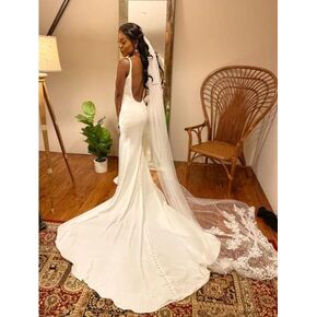 Aularso Floral Wedding Veils Lace Veils for Brides Long Bridal Veil With Comb for Brides 118‘’