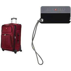 SwissGear Sion Softside Expandable Roller Luggage and Luggage ID Tag