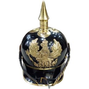 PICKELHAUBE German Prussian Helmet Brass Accents Imperial Officer Spike Helmet Rustic Vintage Home Decor Gifts