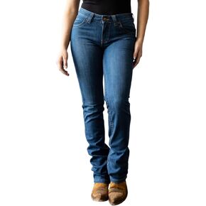 Kimes Ranch Women's Betty 17 Western Modest Bootcut Mid Rise Straight Fit Extra-Durable Shape-Saving Blue Jean