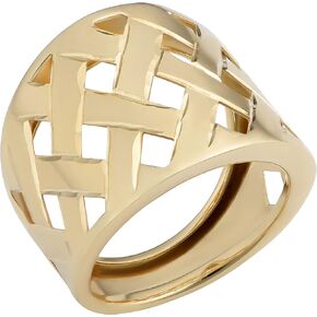 Kooljewelry 14k Yellow Gold High Polish Lattice Ring (19 mm wide)