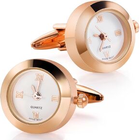 Cufflinks for Men in Gift Box, Real Working Clock Cuff links for Mens French Cuff Shirt, Anniversary, Birthday, Christmas Gifts for Him.