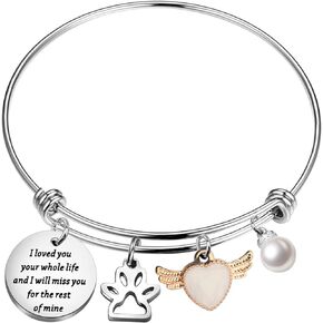 PLITI Pet Memorial Gift Loss Of Pet Gift I Loved You Your Whole Life And I Will Miss You For The Rest Of Mine Bracelet