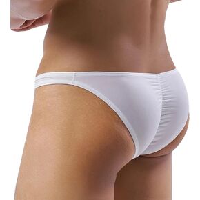 Men's Sexy Underwear Low Waist Ice Silk Briefs Skinny Breathable Bikini Underpants
